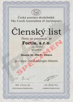 Členský list ČAD